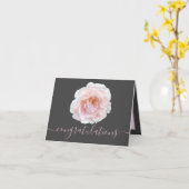 Prachtige roze roos grijs achtergrond gefeliciteer kaart (Gele Bloem)