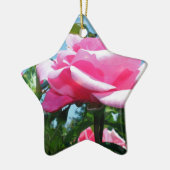 Prachtige roze roos in de blauwe lucht. Florale fo Keramisch Ornament (Links)