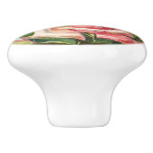 Prachtige roze  roos keramische knop (Zijkant)