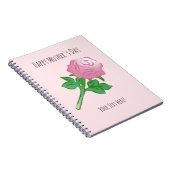 Prachtige Roze Roos Notitieboek (Rechterzijde)