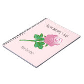 Prachtige Roze Roos Notitieboek (Linkerzijde)