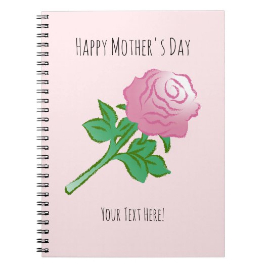 Prachtige Roze Roos Notitieboek (Voorkant)