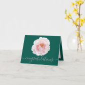 Prachtige roze Rose Aqua Achtergrond Gefeliciteerd Kaart (Gele Bloem)