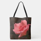 Prachtige roze roze roos, personaliseer met naam tote bag (Achterkant)