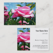 Prachtige roze roze roze bloemen in blauw hemelpro visitekaartje (Voorkant / Achterkant)