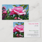 Prachtige roze roze roze bloemen in blauw hemelpro visitekaartje (Voorkant / Achterkant)