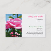 Prachtige roze roze roze bloemen in blauw hemelpro visitekaartje (Achterkant)