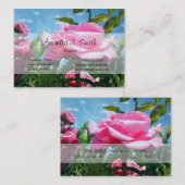 Prachtige roze roze roze bloemen in blauw sky prof visitekaartje (Voorkant / Achterkant)