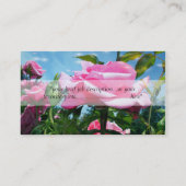 Prachtige roze roze roze bloemen in blauw sky prof visitekaartje (Achterkant)