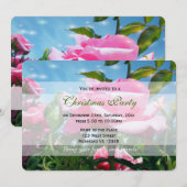 Prachtige roze roze roze bloemen in de blauwe luch kaart (Voorkant / Achterkant)