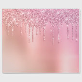 Prachtige roze roze roze goud en koperglitterdrupp cadeaupapier (Vlak)