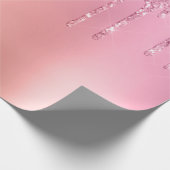 Prachtige roze roze roze goud en koperglitterdrupp cadeaupapier (Hoek)