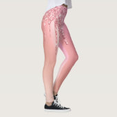 Prachtige roze roze roze goud en koperglitterdrupp leggings (Rechts)