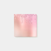 Prachtige roze roze roze goud en koperglitterdrupp post-it® notes (Voorkant)