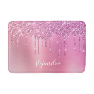 Prachtige roze roze roze goud en paarse glitterdru badmat