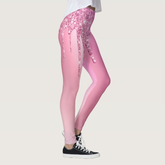 Prachtige roze roze roze goud en paarse glitterdru leggings (Rechts)