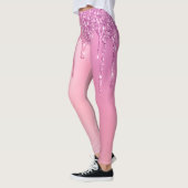 Prachtige roze roze roze goud en paarse glitterdru leggings (Links)