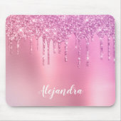 Prachtige roze roze roze goud en paarse glitterdru muismat (Voorkant)