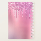 Prachtige roze roze roze goud en paarse glitterdru planner (Achterkant)