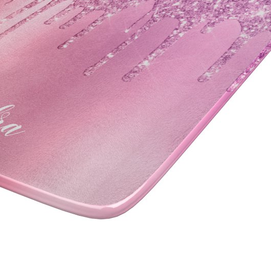 Prachtige roze roze roze goud en paarse glitterdru snijplank (Hoek)