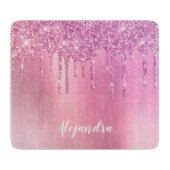 Prachtige roze roze roze goud en paarse glitterdru snijplank (Voorkant)