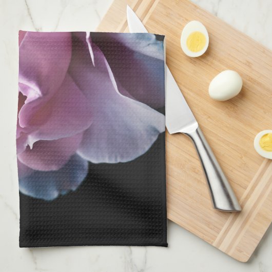 Prachtige roze roze roze op zwart theedoek (Quarter Fold)