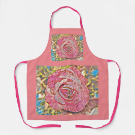Prachtige roze roze roze roze bloem All-Over Print Schort
