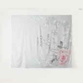 Prachtige roze roze rozen prop BarefootBride™ Wandkleed (Voorkant (horizontaal))