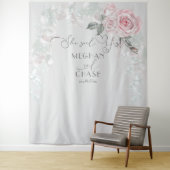 Prachtige roze roze rozen prop BarefootBride™ Wandkleed (In situ)