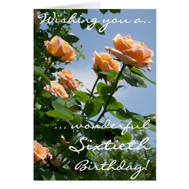 Prachtige roze Rozen 60e verjaardag (Voorkant)