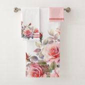 Prachtige roze rozen bad handdoek (Insitu)