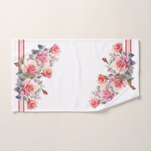 Prachtige roze rozen bad handdoek (Handdoek)