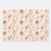 Prachtige Roze Rozen Bloemen Bruidsshower Inpakpapier Vel (Voorkant 2)