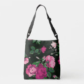 prachtige roze rozen crossbody tas (Achterkant)