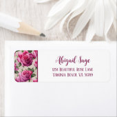 Prachtige roze rozen Elegant Floral Address Label (Insitu)