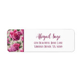 Prachtige roze rozen Elegant Floral Address Label (Voorkant)