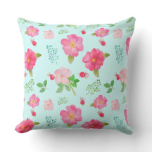 Prachtige roze rozen en Roos heupen Waterverf