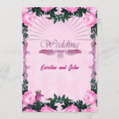 Prachtige roze rozen menu (Achterkant)