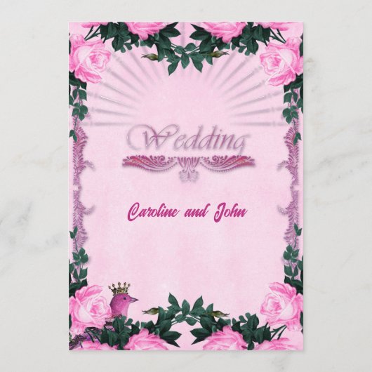 Prachtige roze rozen menu (Achterkant)