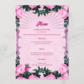Prachtige roze rozen menu (Voorkant)