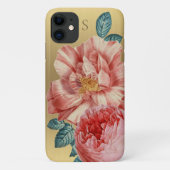 Prachtige roze rozen met naam Monogram Case-Mate iPhone Case (Achterkant)