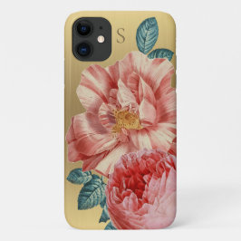 Prachtige  roze rozen met naam Monogram Case-Mate iPhone Case