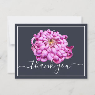 Prachtige Roze Sierchrysanthemum Bedankt Briefkaart