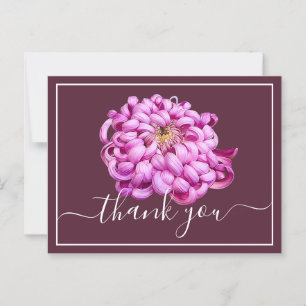 Prachtige Roze Sierchrysanthemum Bedankt Briefkaart