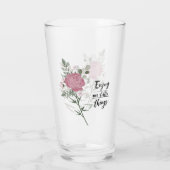 Prachtige roze Stem Roos appreciatie prijsopgave Glas (Achterkant)