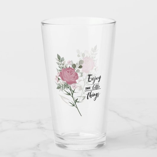 Prachtige roze Stem Roos appreciatie prijsopgave Glas (Achterkant)
