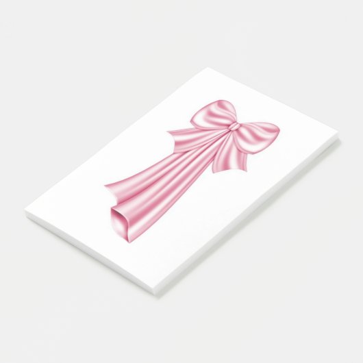Prachtige roze strik post-it® notes (Schuin)