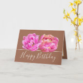 Prachtige Roze Tulp  Bloemen Boeket Verjaardag Kaart (Gele Bloem)