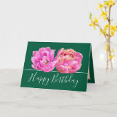 Prachtige Roze Tulp Bloemen Boeket Verjaardag Kaart (Gele Bloem)