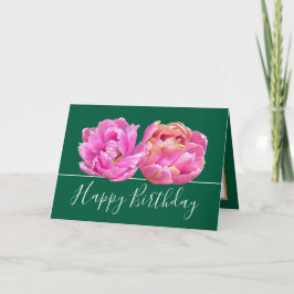 Prachtige Roze Tulp  Bloemen Boeket Verjaardag Kaart